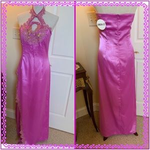 Beaded Cutout Embroidered Pageant Prom  Gown